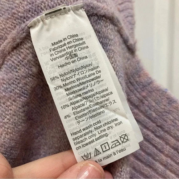 Madewell Payton Pullover Sweater in Coziest Yarn Soft Lilac Purple Small - Picture 11 of 11